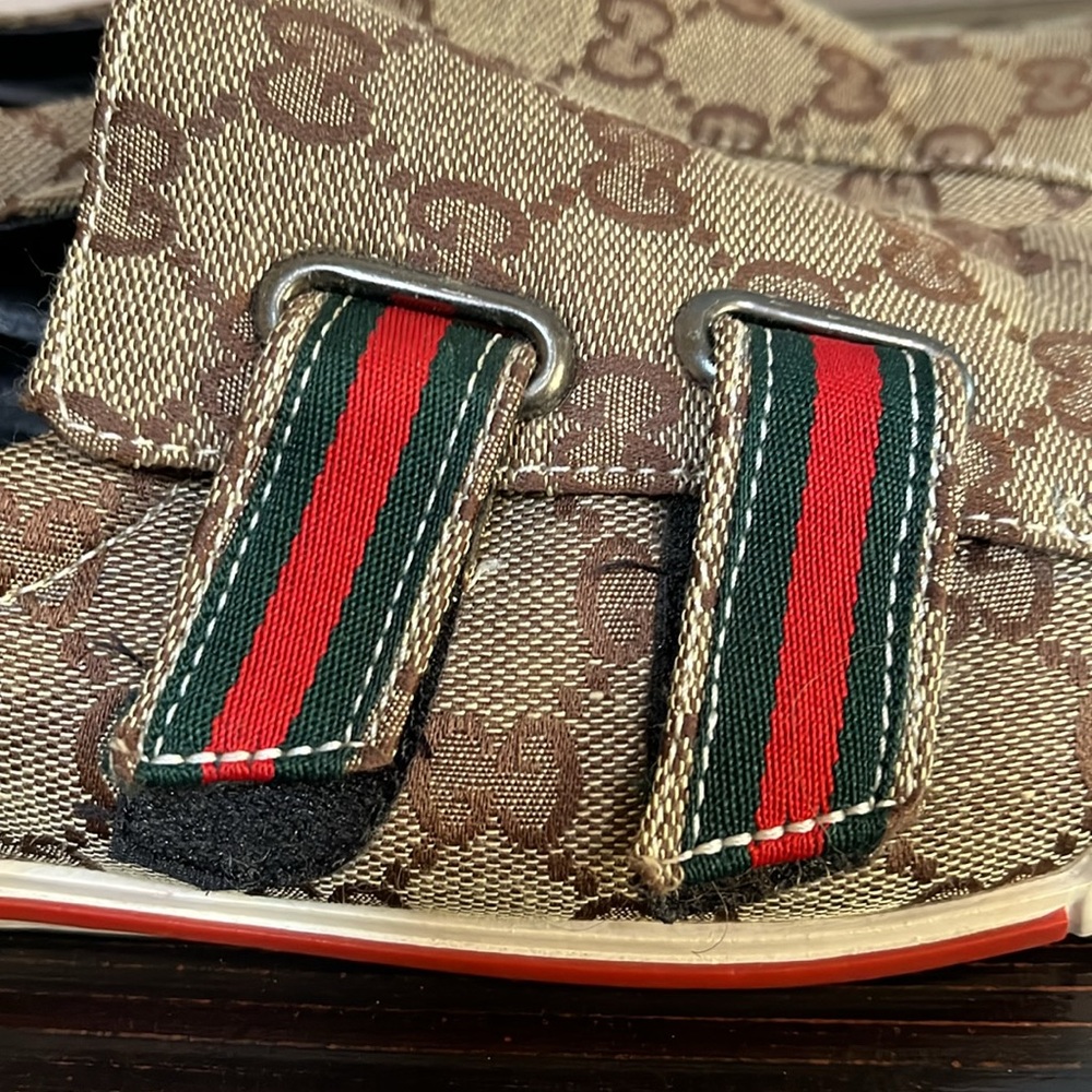 VTG Gucci Fashion GG Monogram Canvas Velcro Sneakers size 40 - Picture 9 of 16